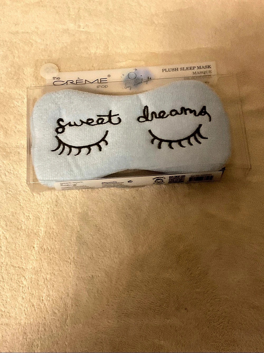 The Crème Shop Plush Sleep Mask Blue Sleep Mask NWT